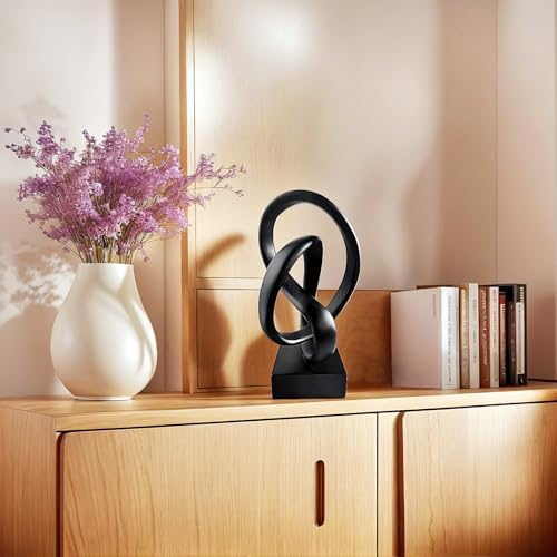 aboxoo Black Mobius Knot Sculpture Modern Decor Statue