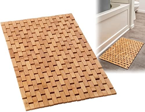 ZPirates Bamboo Bath Mat - 24 x 16 x 04 Inches