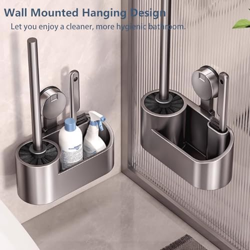 GHYFFF 2 in 1 Toilet Brush and Holder Set