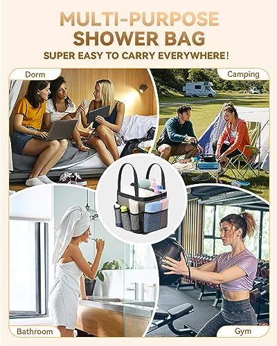 Temede Mesh Shower Caddy Tote with 8 Pockets