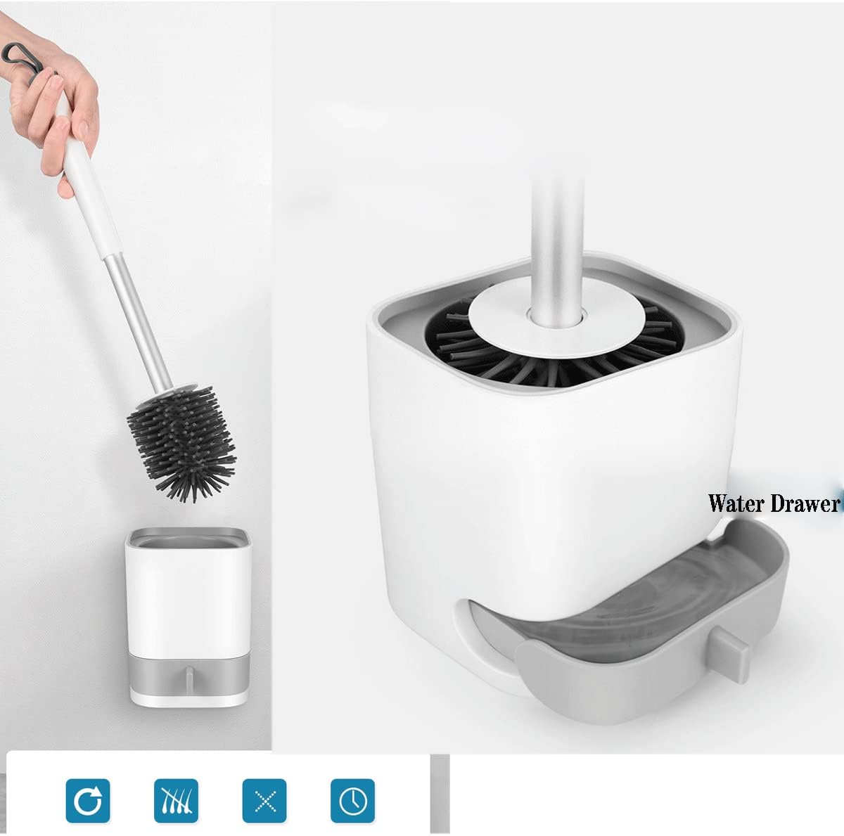 GYDMEG Toilet Brush Set with Holder and Silicone Head