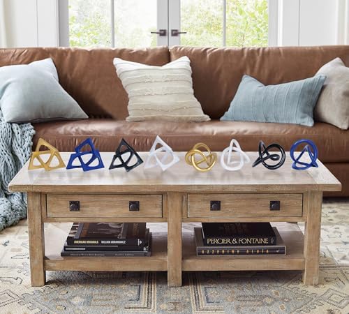 Dawbun Gold Knot Statue Decor Modern Geometric Gold Cube