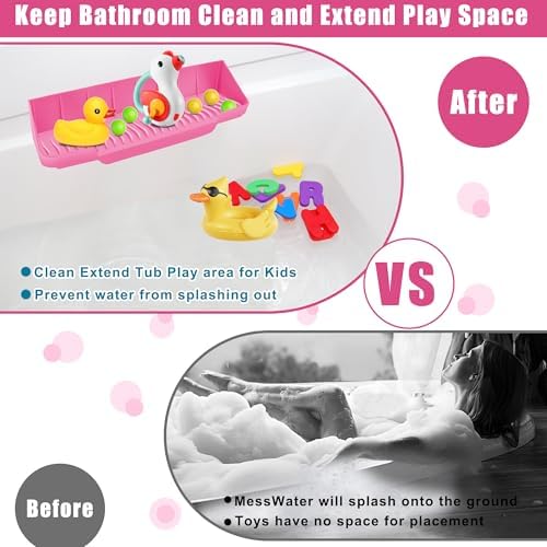 COITEK 165inch Silicone Bathtub Splash Guard with 6 Suction Cups