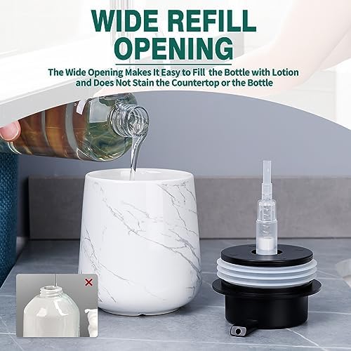 Bosilunlife Ceramic Soap Dispenser - 12Oz Refillable Bathroom Kitchen Pump Holder