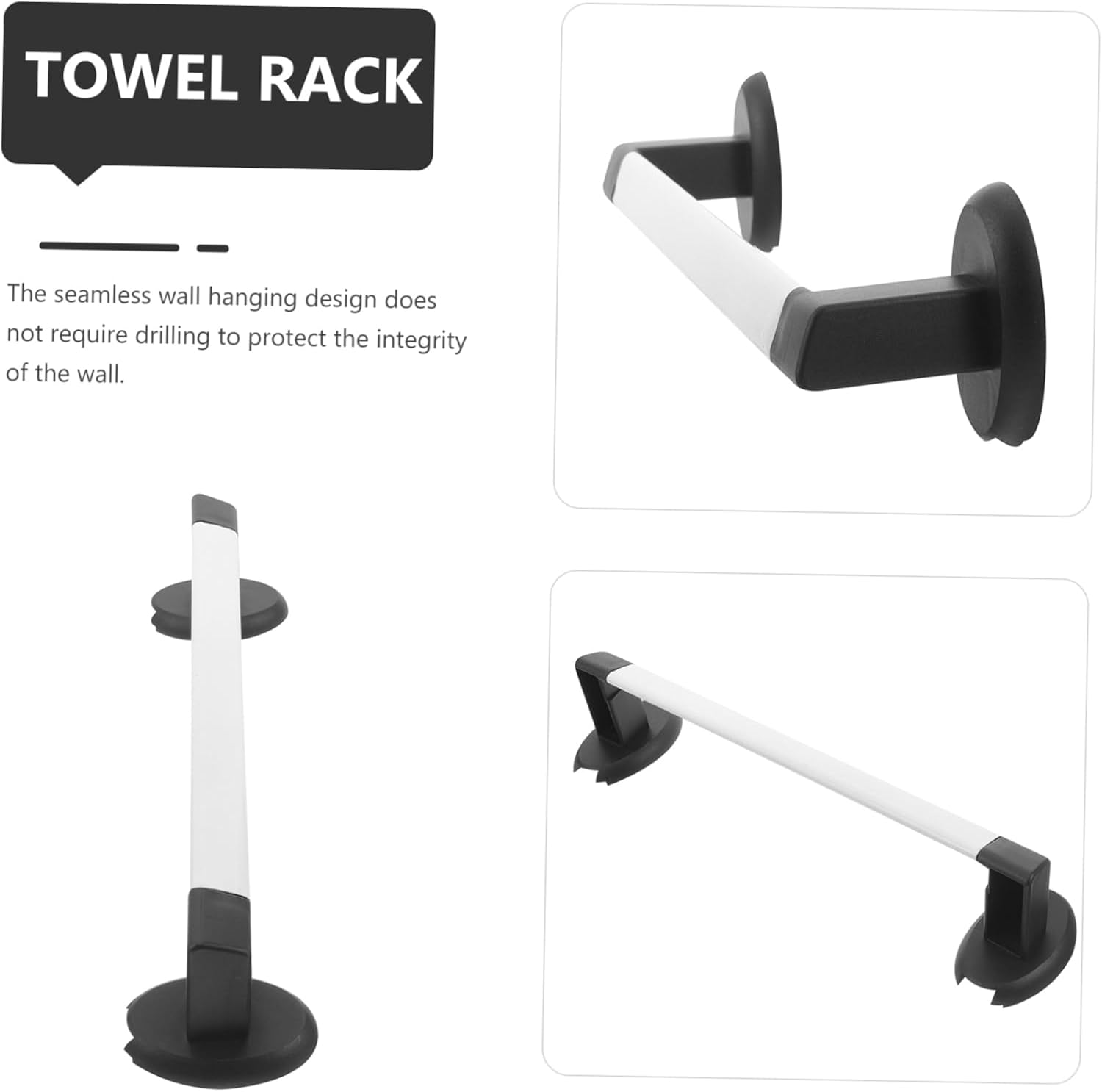 GLEAVI Wall Mounted Towel Rack Slippers Holder Organizer