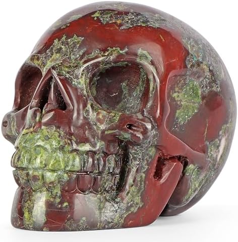 LEADGEM 30 Crystal Dragon Blood Stone Skull Statue 1