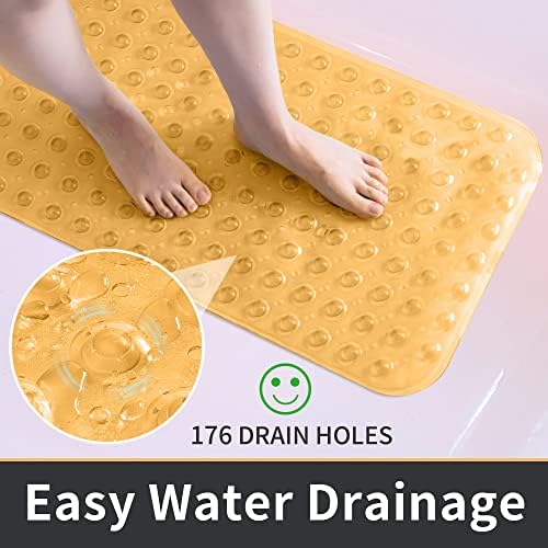 ROSMARUS Non-Slip Shower Mat 16x39 Inch Yellow