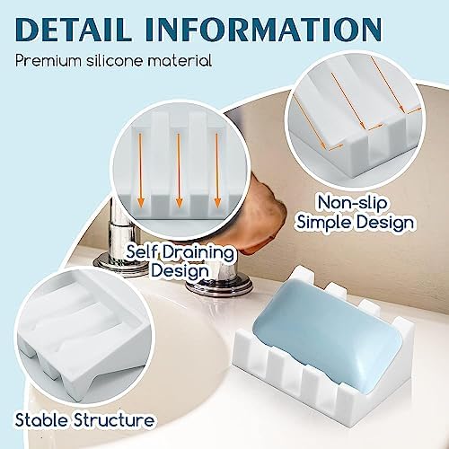 MRBULLOCK Silicone Soap Dish for Bar Soap Holder