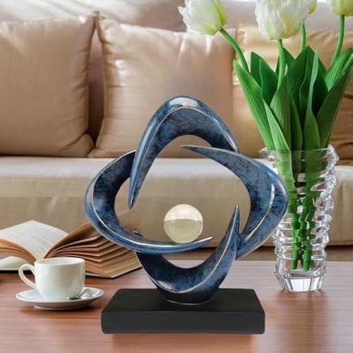 Modern Blue Abstract Sculpture for Home Decor