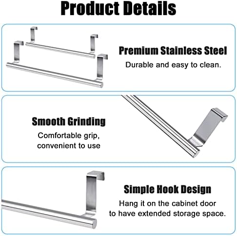 DIBALIYI Cabinet Door Towel Bar 2 Pack 1