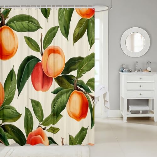 Erosebridal Cartoon Peach Style Shower Curtain Set