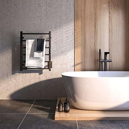 Sharpeye Matte Black Heated Towel Rack with 24hr Timer
