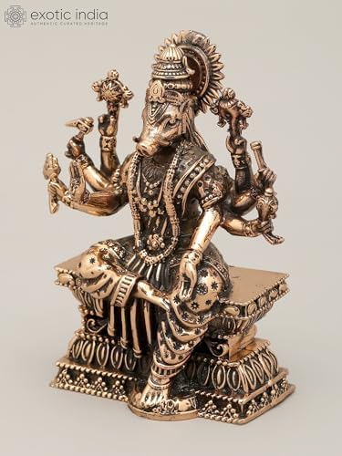Small Superfine Eight Armed Goddess Varahi Brass Statue