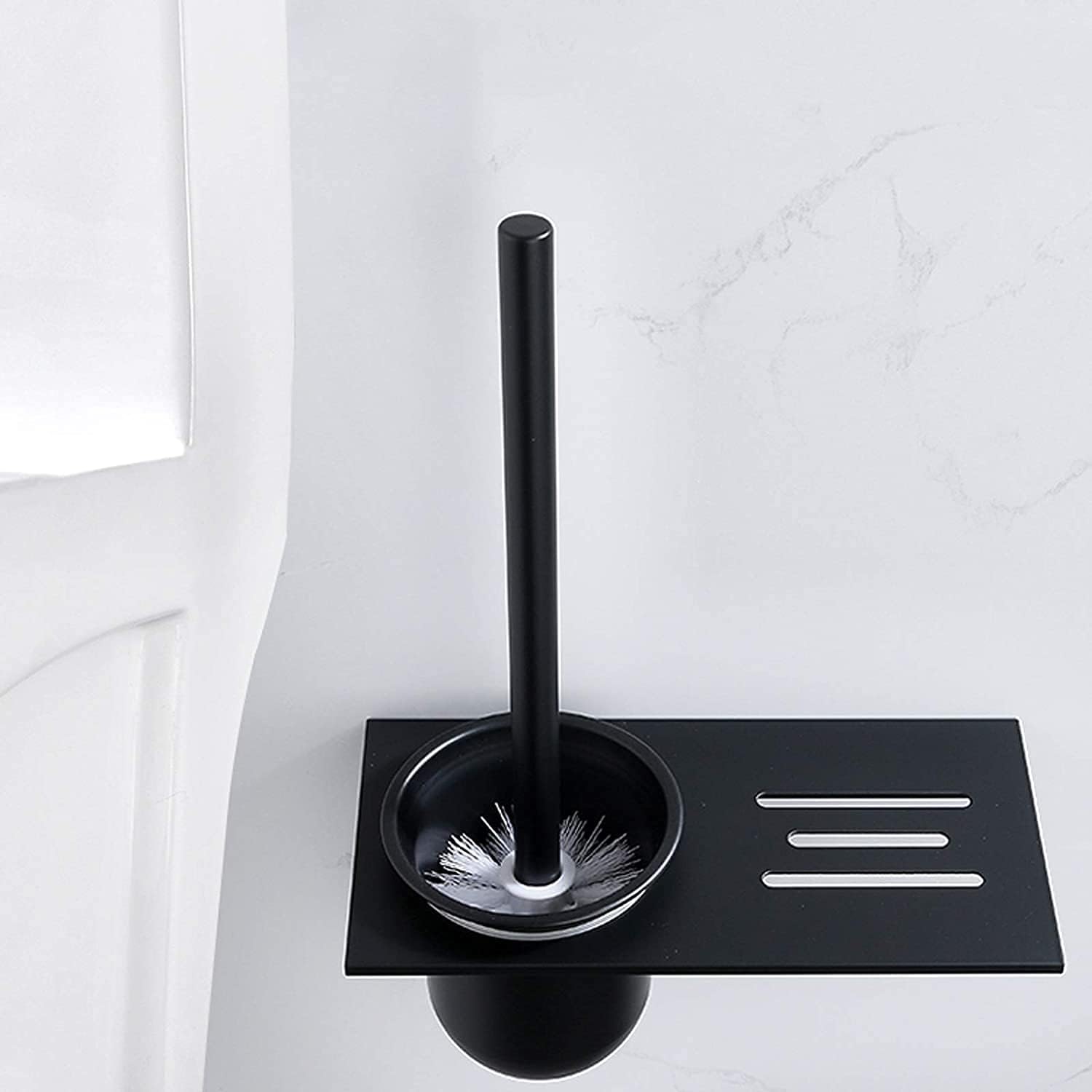 NIUBB Toilet Brush with Drip Tray and Holder
