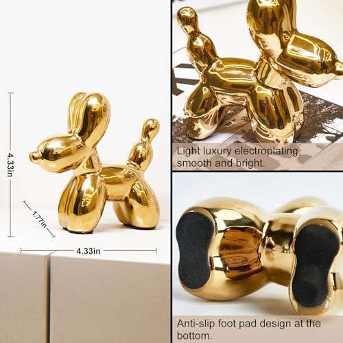 Ceramic Gold Balloon Dog Decor Statue 1
