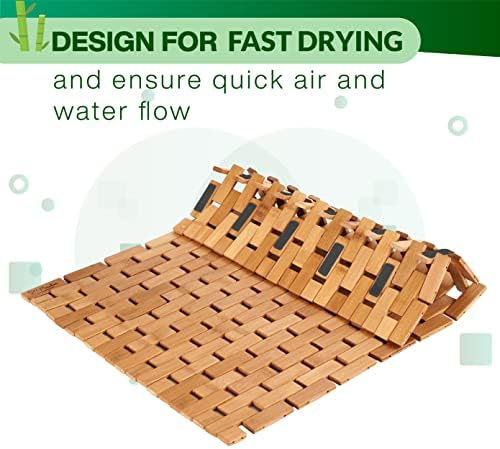 ZPirates Bamboo Bath Mat - 24 x 16 x 04 Inches