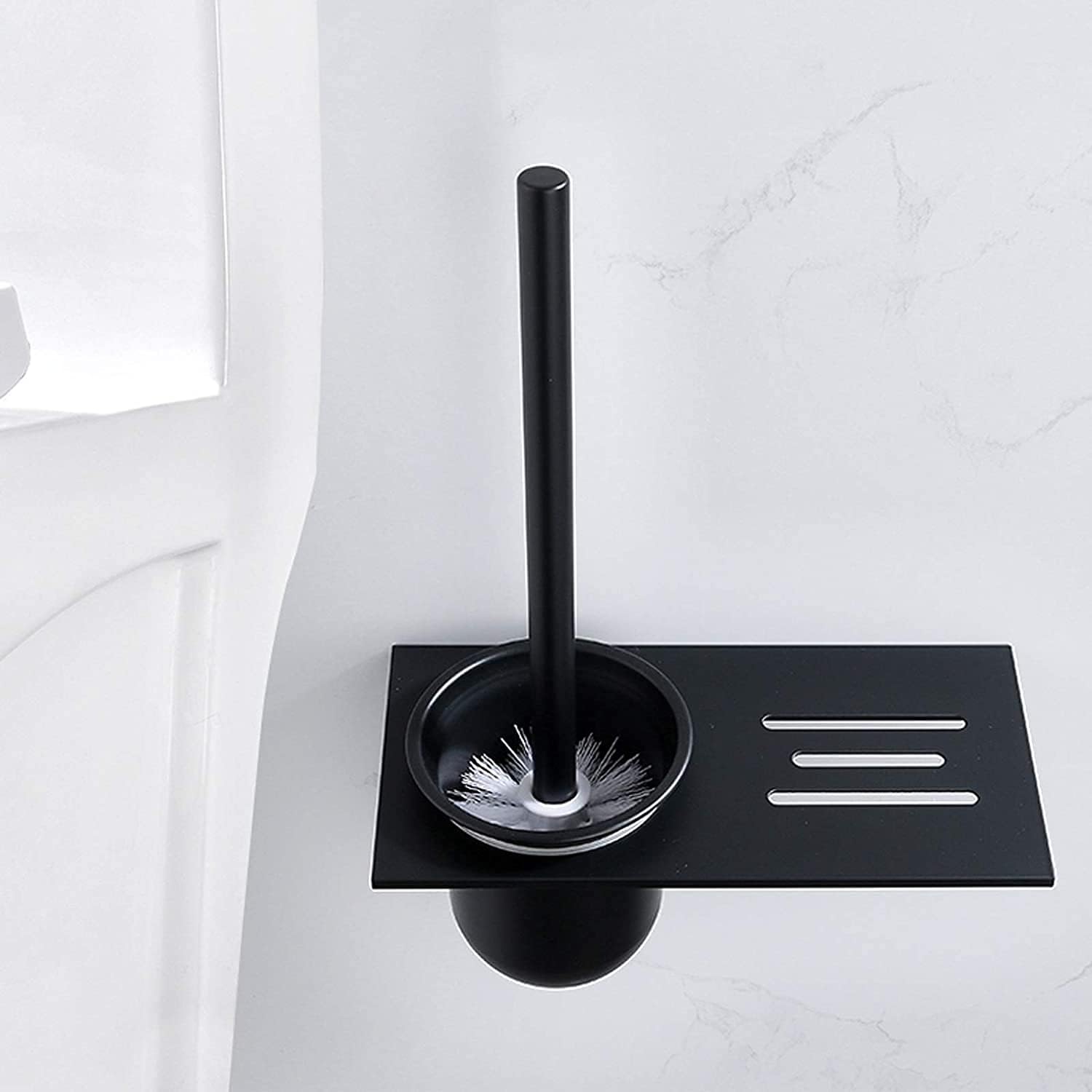 NIUBB Toilet Brush with Drip Tray and Holder