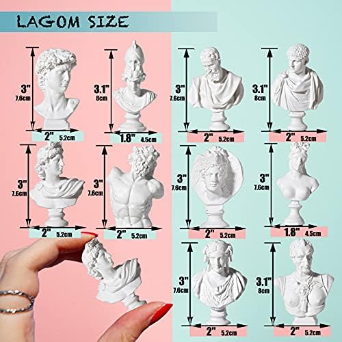 LAGOM HOUSE Greek Bust Statue and Sculptures Set of 10