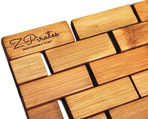 ZPirates Bamboo Bath Mat - 24 x 16 x 04 Inches