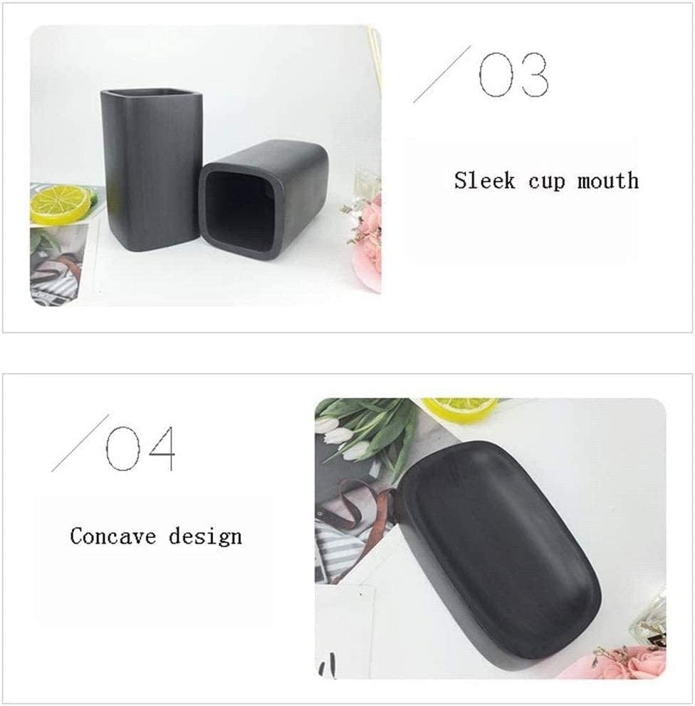 HELGN Countertop Soap Dispenser Set 5 Pieces Natural Marble Wood Grain