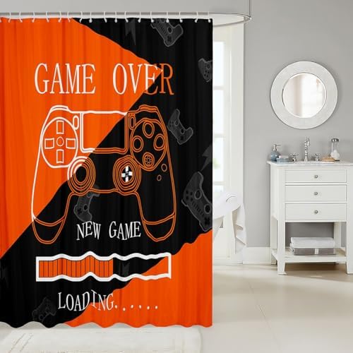 Feelyou Kids Gamer Shower Curtain Set 72x78 1