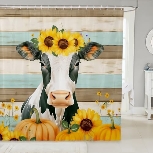 Erosebridal Yellow Sunflower Shower Curtain Set