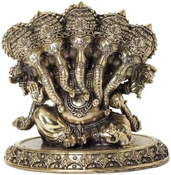 Small Superfine Panchamukhi Ganesha Brass Statue