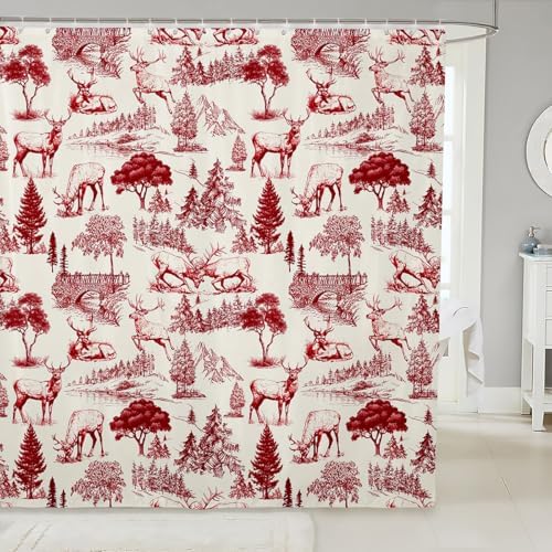 Feelyou Deer Shower Curtain Set 72x78