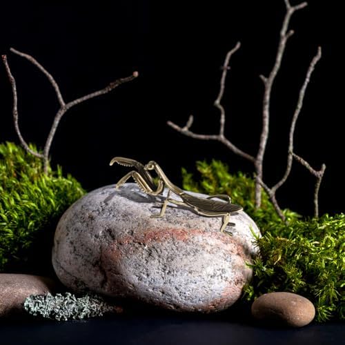 TOYANDONA Brass Mantis Sculpture - Golden Desktop Decor