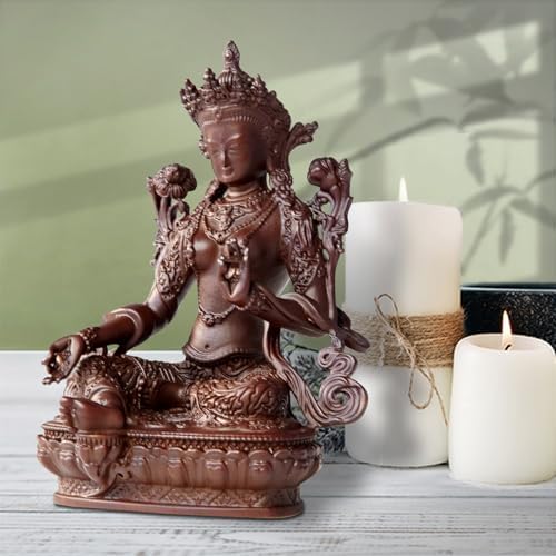 Small Buddha Statue Indoor Green Tara Decor