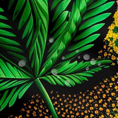 Erosebridal 72x84 Cannabis Leaves Bath Curtain Set