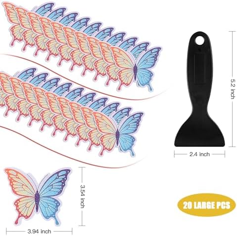 Secopad 20 PCS Non Slip Butterfly Bathtub Stickers