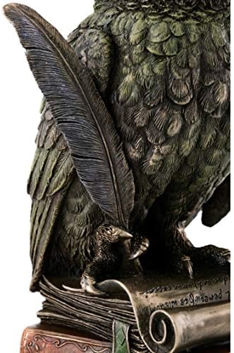 Top Collection Eagle Owl Book Statue - 875-Inch Cold Cast Bronze Collectible