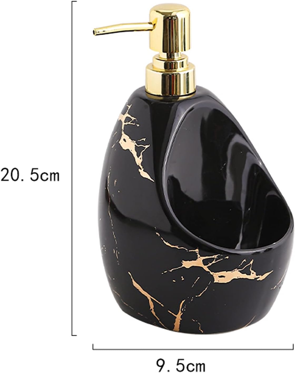 Duiaynke Countertop Soap Dispenser with Sponge Holder - Black