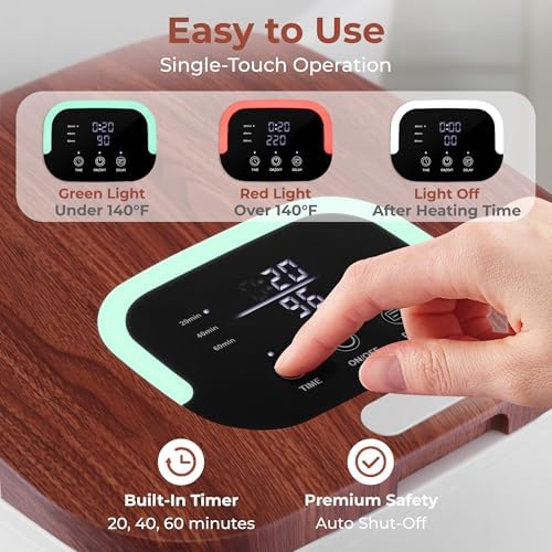 SereneLife SLTLWSQ83 23L Wooden Towel Warmer with Timer