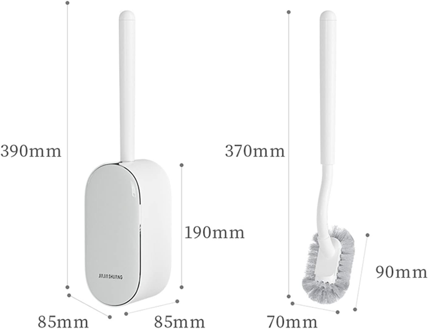 TOMYEUS Toilet Brush with Wall-Mounted Base 1