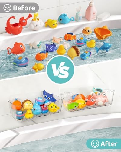 Ginnerella Bath Toy Storage 2 Pack Organizer