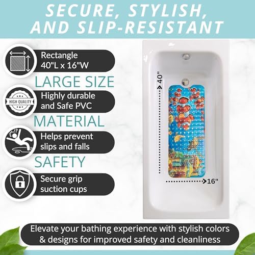 ENKOSI Toddler Non Slip Bath Mat with Suction Cups