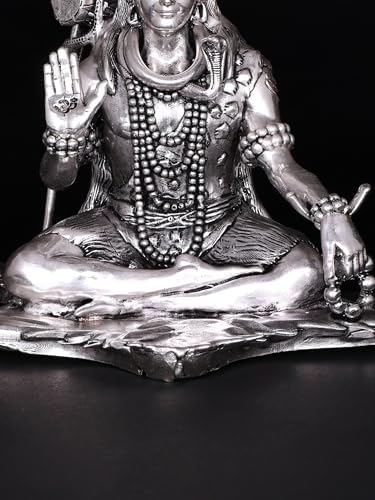 Superfine Silver Plated Lord Shiva Brass Statue for Pooja