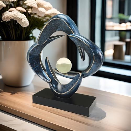 Modern Blue Abstract Sculpture for Home Decor