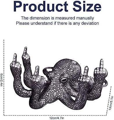Kudriod Octopus Statue Black Resin Home Office Decor