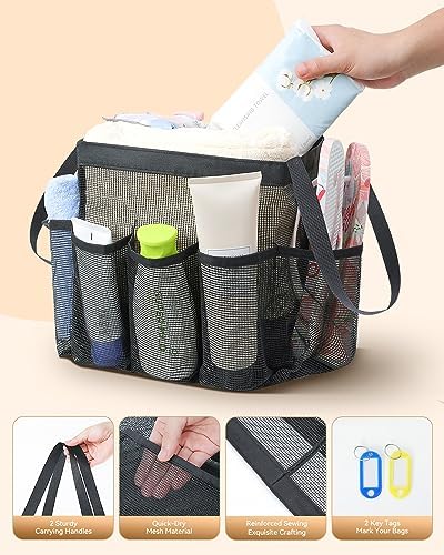 Temede Mesh Shower Caddy Tote with 8 Pockets