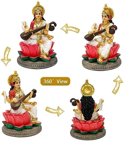 Hindu Goddess Saraswati Statue 86 Inch Handmade Decor