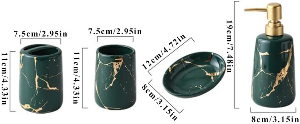 5-Piece Ceramic Bathroom Soap Dispenser Set