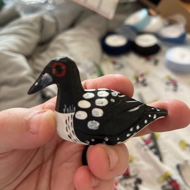 Hand-Carved Common Loon Wooden Figurine