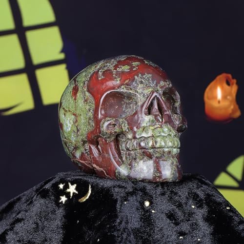 LEADGEM 30 Crystal Dragon Blood Stone Skull Statue 1