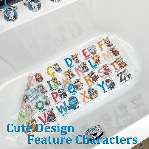 ShineCozy Cartoon Kids Bath Mat - Non Slip 35x16 Inch XL