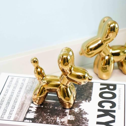 Ceramic Gold Balloon Dog Decor Statue 1