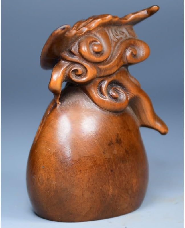 Handcrafted Boxwood Bat Money Drawing Statue