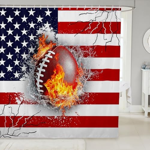 Feelyou Football Football Shower Curtain Set for Kids